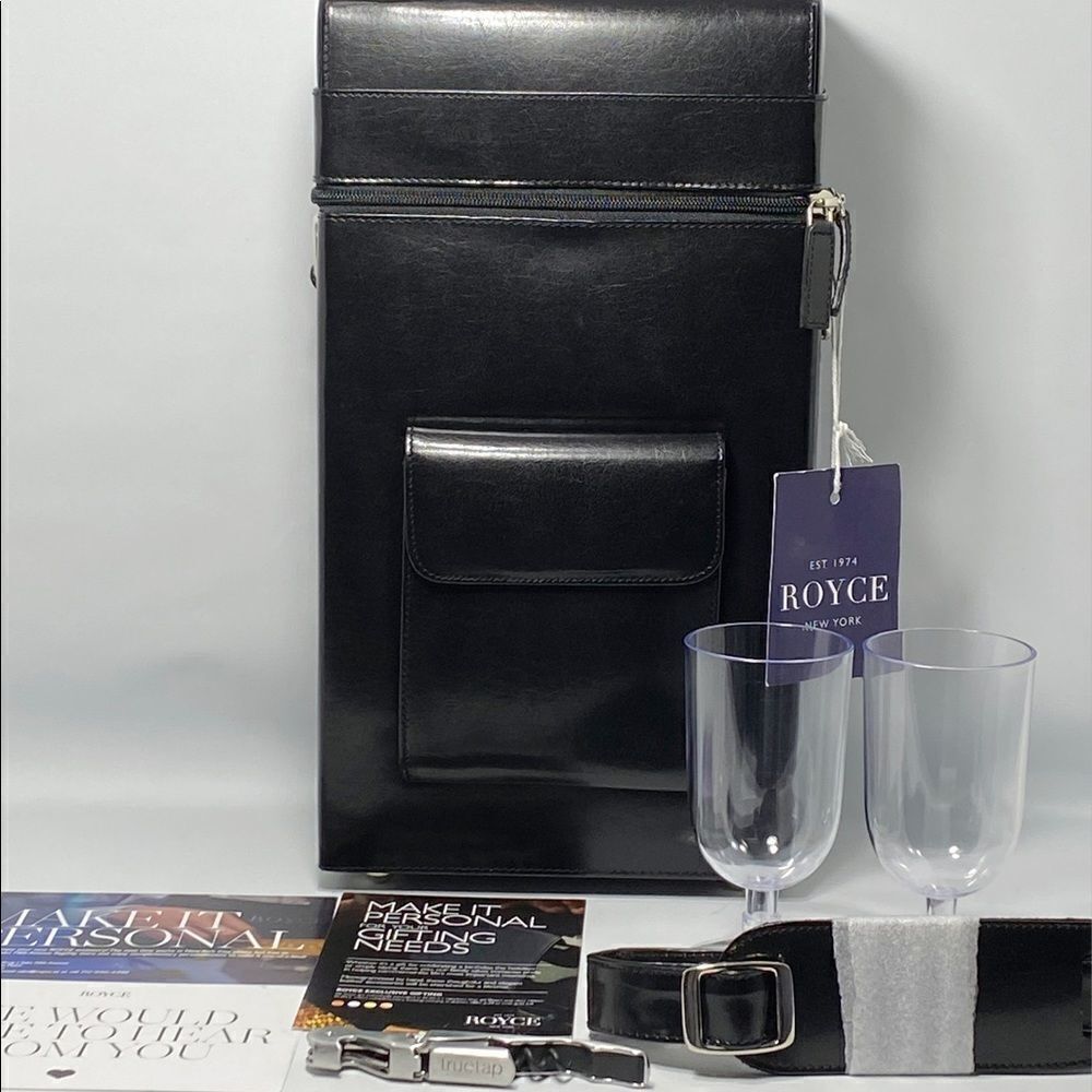 ROYCE New York Leather Connoisseur Wine Carrier